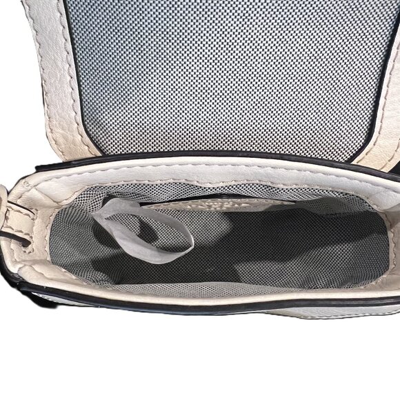 FOSSIL Harwell Mini Flap Crossbody Purse Bone Creme Bag Leather Adjustable Strap - Picture 4 of 8